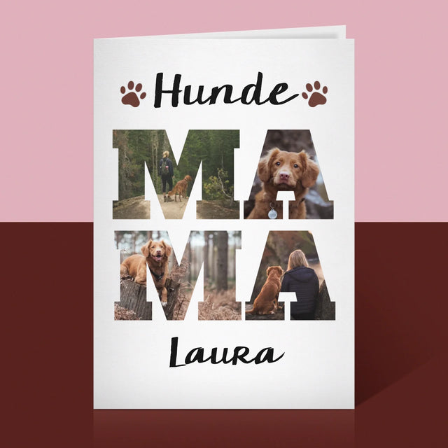Buchstaben-Collage: Hundemama Aus Deinen Fotos - Glückwunschkarte