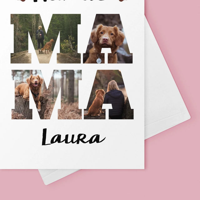 Buchstaben-Collage: Hundemama Aus Deinen Fotos - Glückwunschkarte