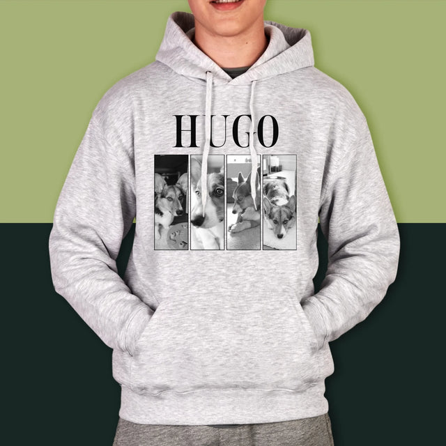Fotocollage: Bootleg Klassiker Mit Haustier - Kapuzenpullover Für Herren