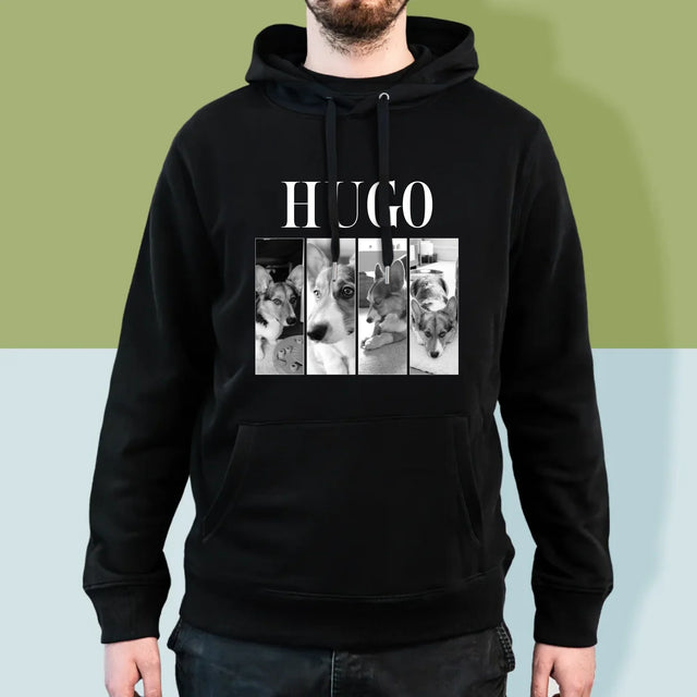 Fotocollage: Bootleg Klassiker Mit Haustier - Kapuzenpullover Für Herren