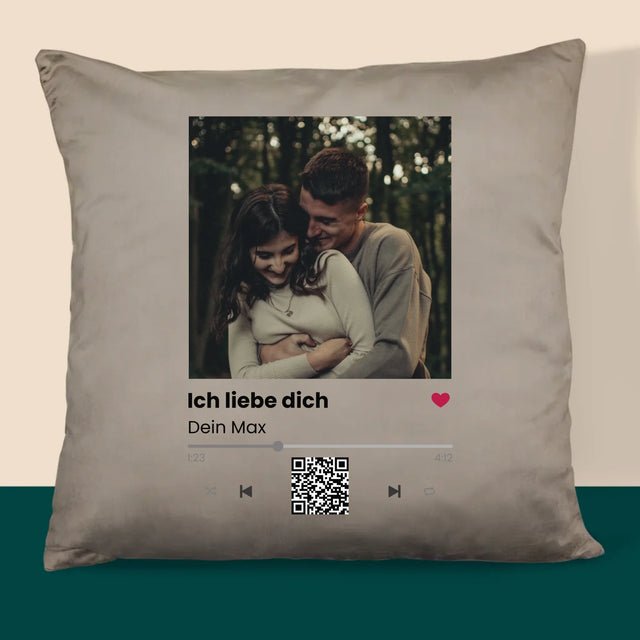 Foto Und Unterschrift: Spotify Mit Qr-Code - Kissen