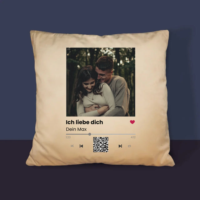 Foto Und Unterschrift: Spotify Mit Qr-Code - Kissen