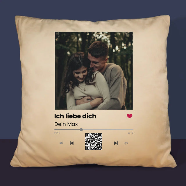 Foto Und Unterschrift: Spotify Mit Qr-Code - Kissen
