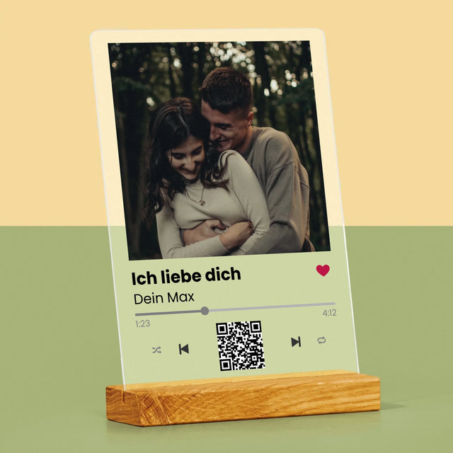 Foto Und Unterschrift: Spotify Mit Qr-Code - Druck Auf Acrylglas