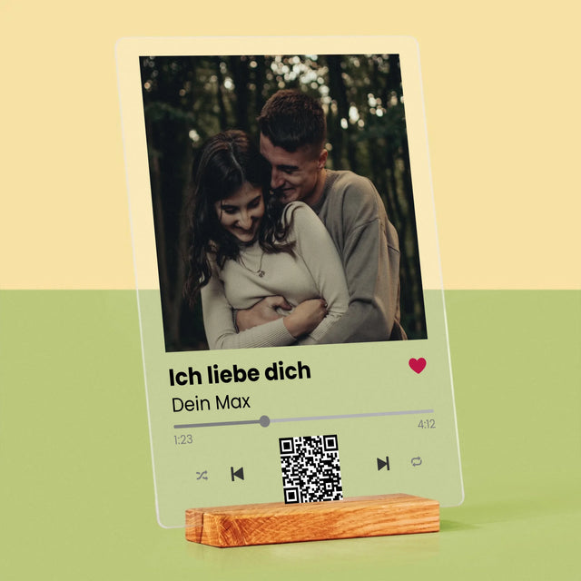 Foto Und Unterschrift: Spotify Mit Qr-Code - Druck Auf Acrylglas