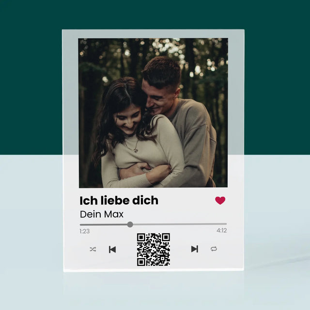Foto Und Unterschrift: Spotify Mit Qr-Code - Druck Auf Acrylglas