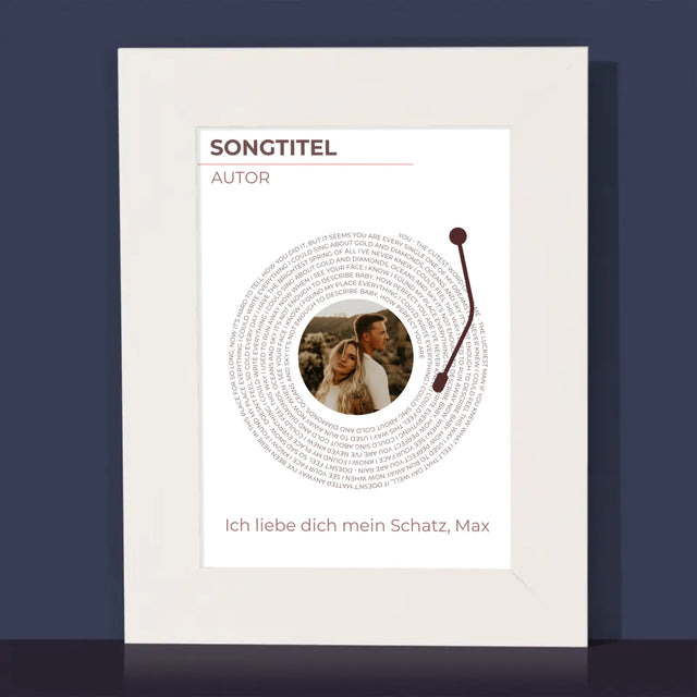 Foto Und Unterschrift: Unser Lied Schallplatte - Bilderrahmen