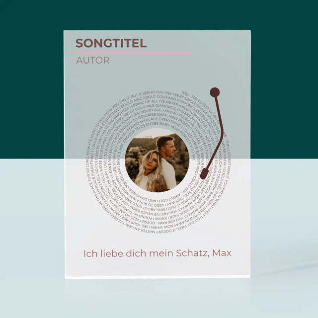 Foto Und Unterschrift: Unser Lied Schallplatte - Druck Auf Acrylglas
