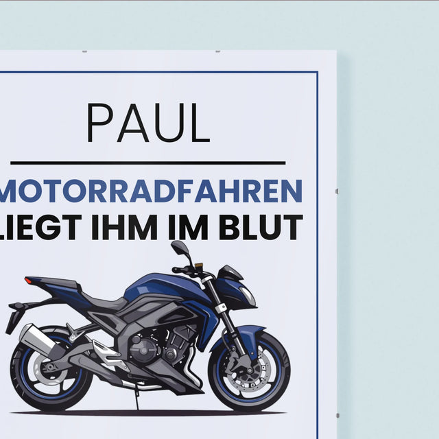 Fotocollage: Motorradfahren Liegt Ihm Im Blut - Poster