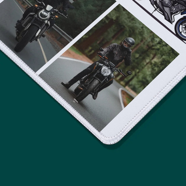 Fotocollage: Motorradfahren Liegt Ihm Im Blut - Mauspad
