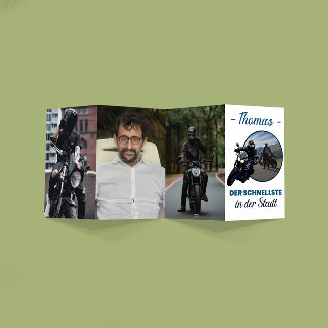Foto Und Unterschrift: Der Schnellste In Der Stadt - Fotos, Harmonikaartig Gefaltet