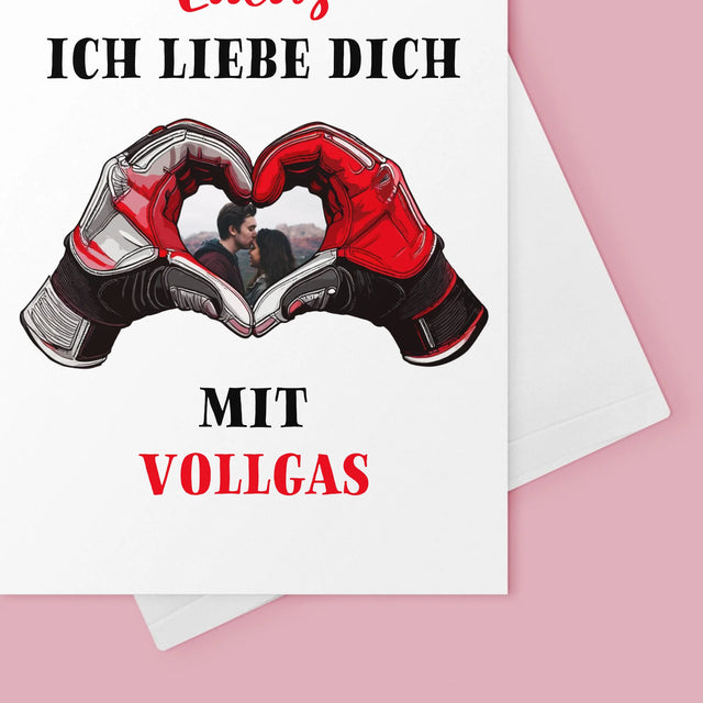 Foto Und Unterschrift: Ich Liebe Dich In Vollen Zügen - Glückwunschkarte