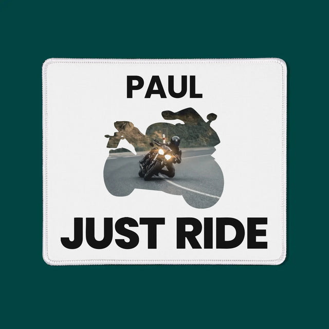 Form-Collage: Just Ride - Mauspad