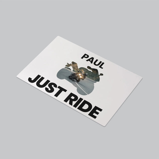 Form-Collage: Just Ride - Schreibtischunterlage