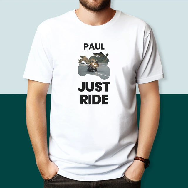 Form-Collage: Just Ride - T-Shirt Für Herren