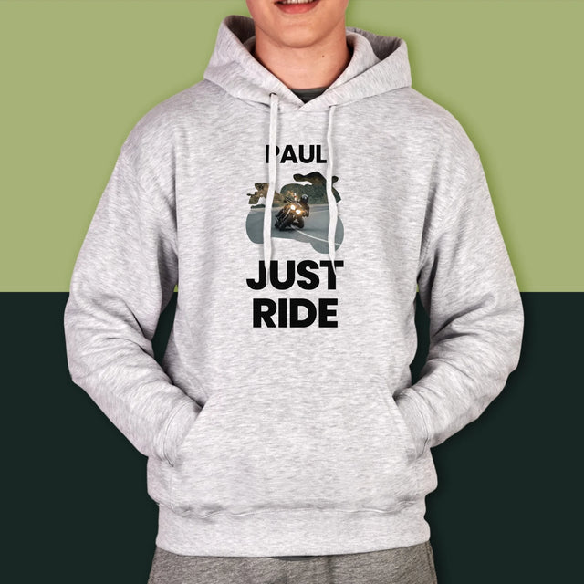 Form-Collage: Just Ride - Kapuzenpullover Für Herren