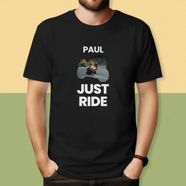 Form-Collage: Just Ride - T-Shirt Für Herren