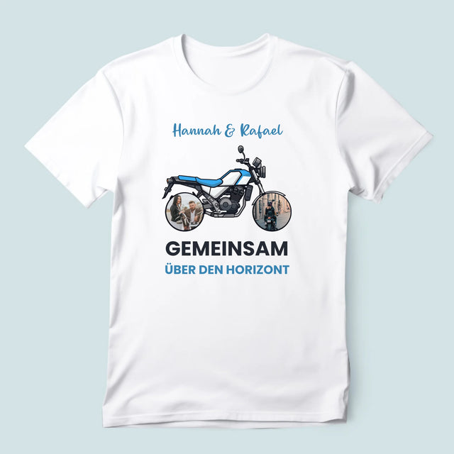 Fotocollage: Gemeinsam Über Den Horizont - T-Shirt Für Herren