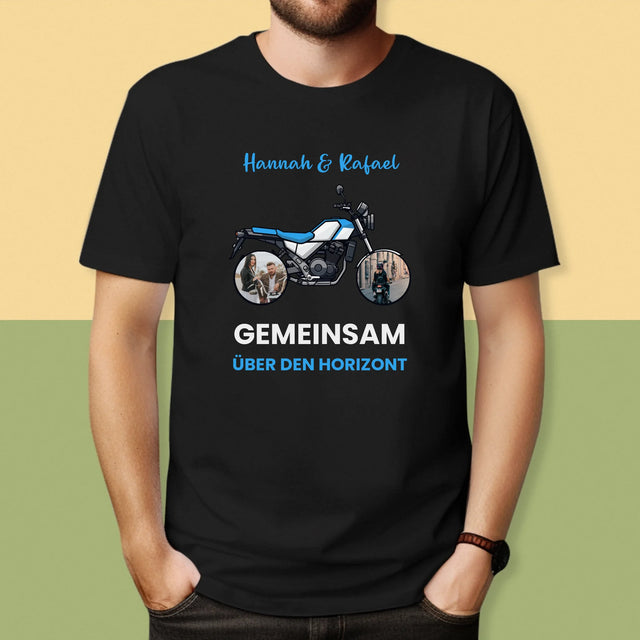 Fotocollage: Gemeinsam Über Den Horizont - T-Shirt Für Herren