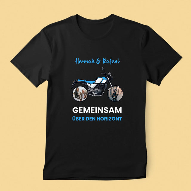 Fotocollage: Gemeinsam Über Den Horizont - T-Shirt Für Herren