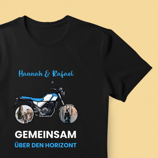 Fotocollage: Gemeinsam Über Den Horizont - T-Shirt Für Herren