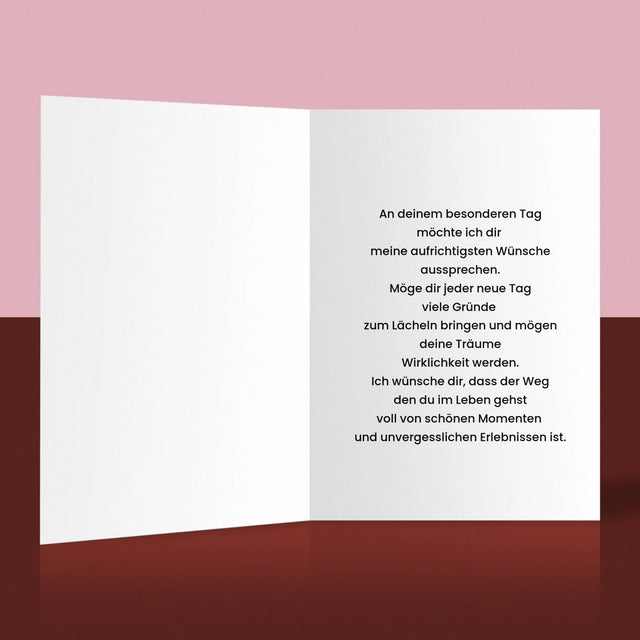 Foto und Unterschrift: Als Erster an der Ziellinie – Grußkarte | DE