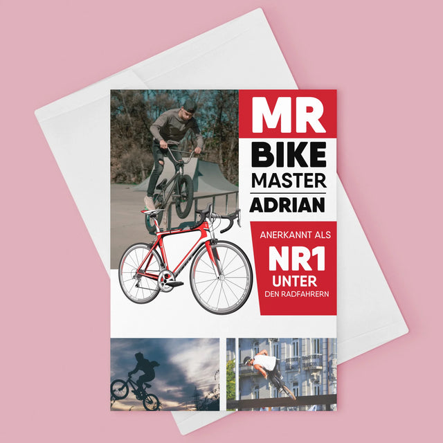 Magazin-Cover: Mr Bike Master - Glückwunschkarte