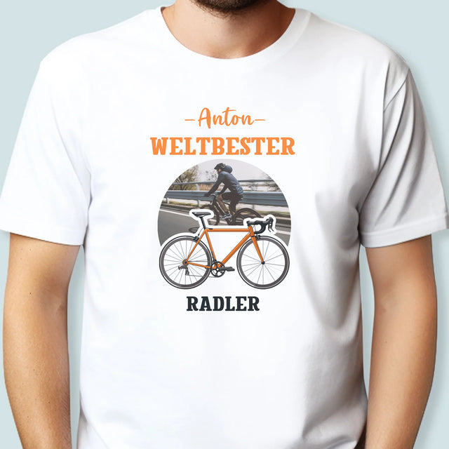 Foto Und Unterschrift: Der Weltbeste Radler - T-Shirt Für Herren