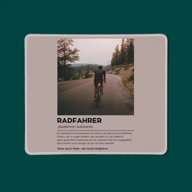 Foto Und Unterschrift: Definition Eines Radfahrers - Mauspad