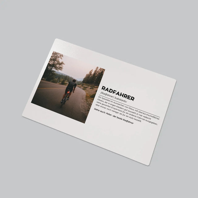 Foto Und Unterschrift: Definition Eines Radfahrers - Schreibtischunterlage