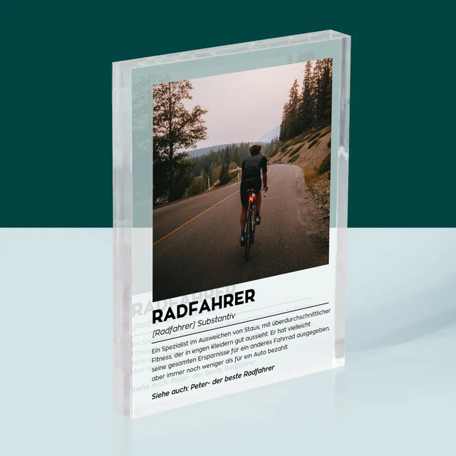 Foto Und Unterschrift: Definition Eines Radfahrers - Druck Auf Acrylglas