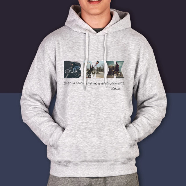 Buchstaben-Collage: Bmx - Kapuzenpullover Für Herren