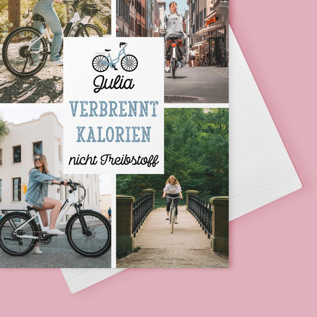 Fotocollage: Verbrennt Kalorien, Nicht Treibstoff - Glückwunschkarte