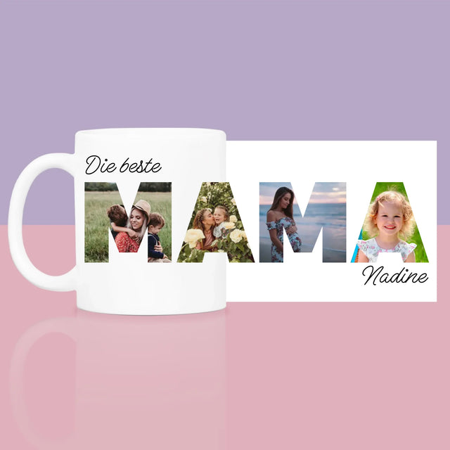 Buchstaben-Collage: Mama - Geschenkset Mit Tasse Und Wellnessartikeln