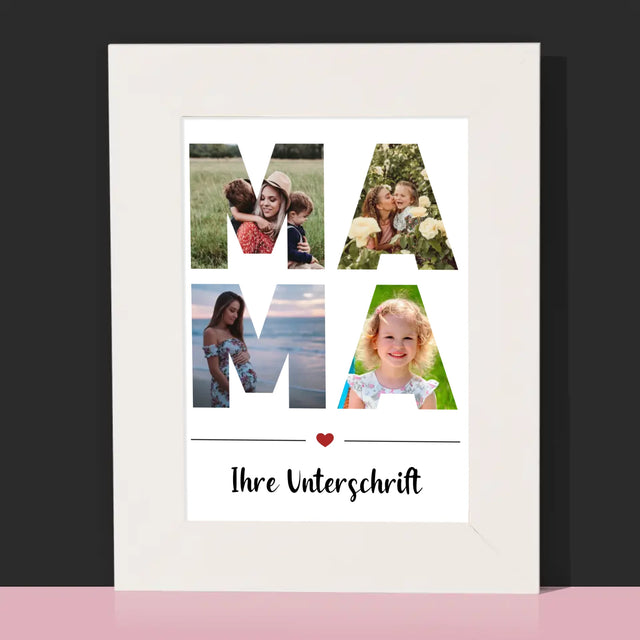 Buchstaben-Collage: Mama - Bilderrahmen