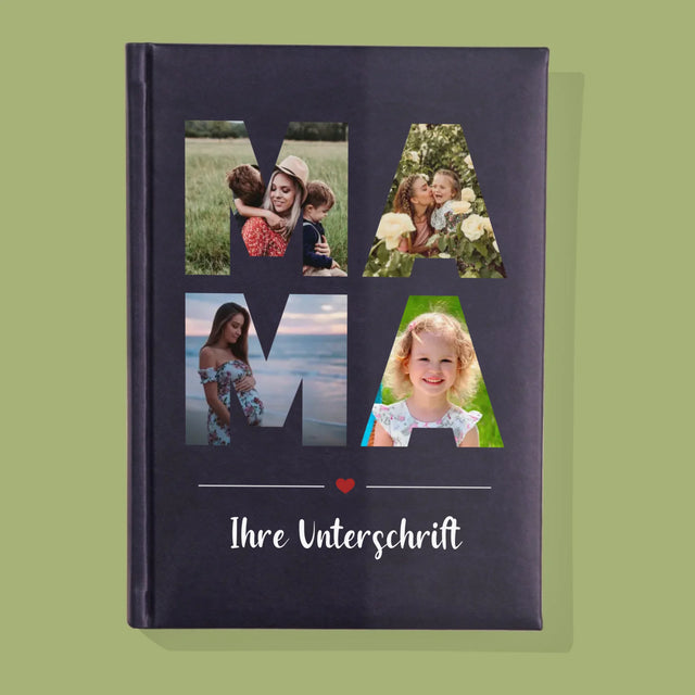 Buchstaben-Collage: Mama - Notizbuch