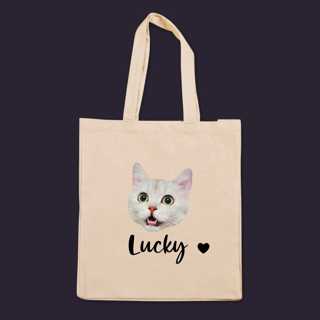 Dein Charakter: Dein Katzenkopf - Canvas Tasche mit Aufdruck | DE