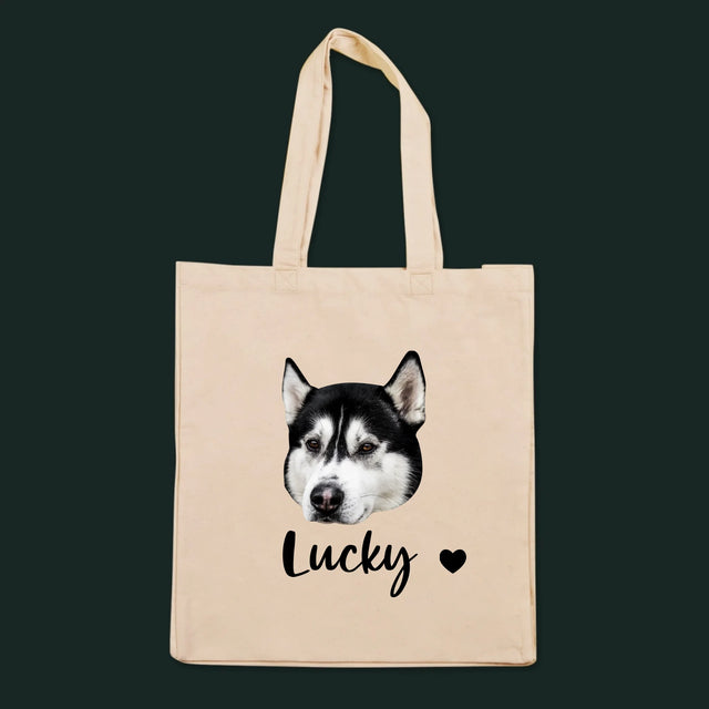 Dein Charakter: Der Kopf deines Hundes – Canvas-Tasche mit Aufdruck | DE