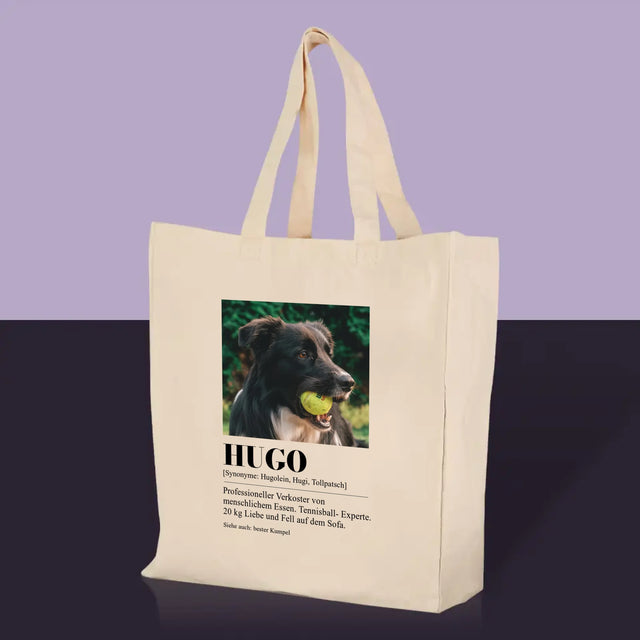 Foto und Bildunterschrift: Schülerdefinition – Canvas-Tasche mit Aufdruck | DE
