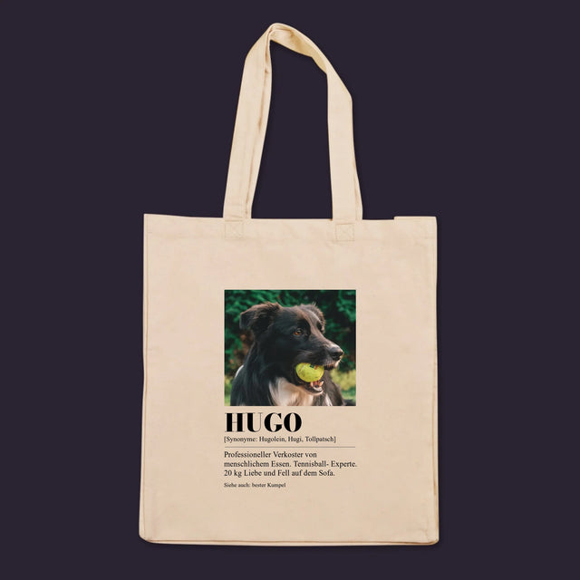 Foto und Bildunterschrift: Schülerdefinition – Canvas-Tasche mit Aufdruck | DE