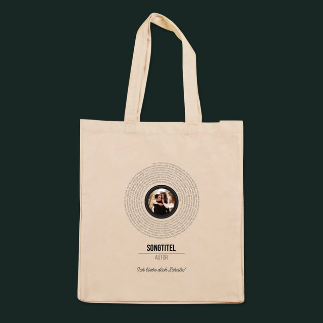 Foto und Bildunterschrift: Songtexte auf der CD – Canvas-Tasche | DE