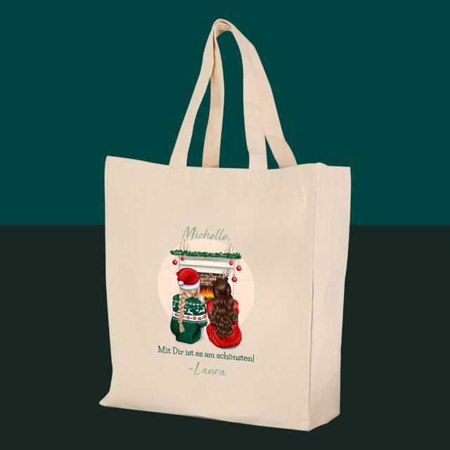 Charakter-Ersteller: Beste Freunde zu Weihnachten – Canvas-Tasche | DE