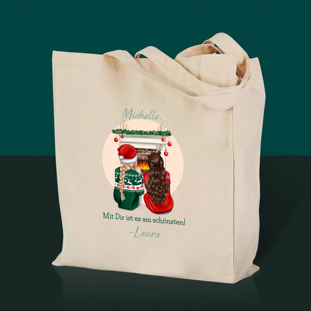 Charakter-Ersteller: Beste Freunde zu Weihnachten – Canvas-Tasche | DE