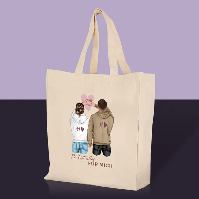 Charakter-Ersteller: Herzpaar – Canvas-Tasche | DE