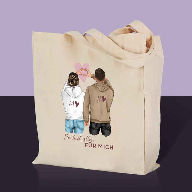 Charakter-Ersteller: Herzpaar – Canvas-Tasche | DE