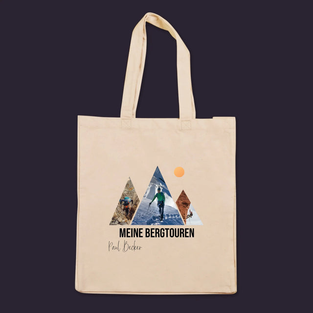 Fotocollage: Meine Bergexpeditionen – Canvas-Tasche mit Aufdruck | DE
