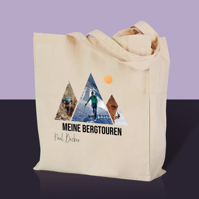 Fotocollage: Meine Bergexpeditionen – Canvas-Tasche mit Aufdruck | DE