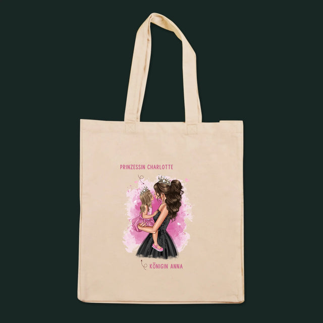Charakterersteller: Prinzessinnen-Mami – bedruckte Canvas-Tasche | DE