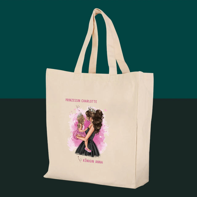 Charakterersteller: Prinzessinnen-Mami – bedruckte Canvas-Tasche | DE