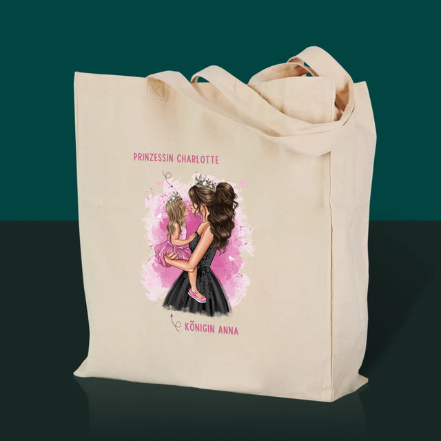 Charakterersteller: Prinzessinnen-Mami – bedruckte Canvas-Tasche | DE